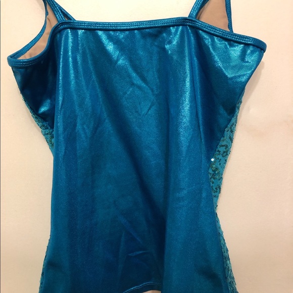 Blue sparkly dance tank top. - Picture 2 of 2